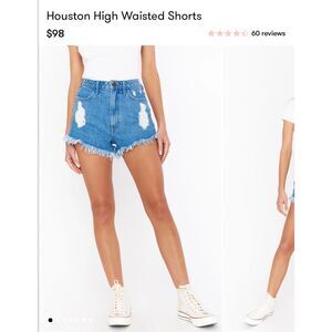 Show Me Your Mumu Houston High Waisted Denim Shorts Blue Women's Summer 30